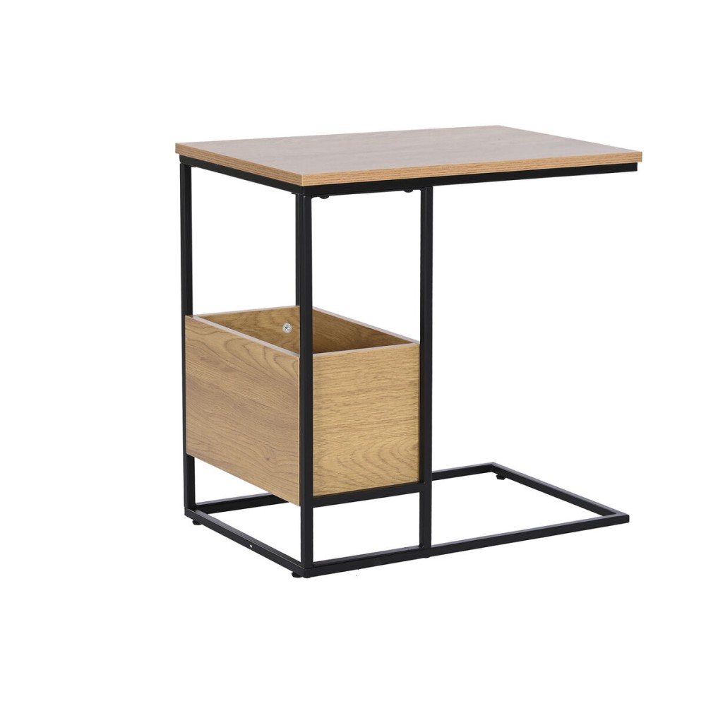 Table d'appoint DKD Home Decor 55 x 35 x 55 cm Naturel Noir Métal Bois MDF