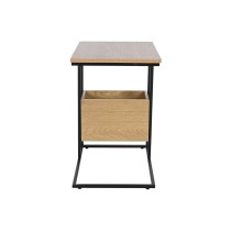 Table d'appoint DKD Home Decor 55 x 35 x 55 cm Naturel Noir Métal Bois MDF