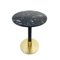 Table d'appoint DKD Home Decor 45 x 45 x 51 cm Noir Métal Marbre