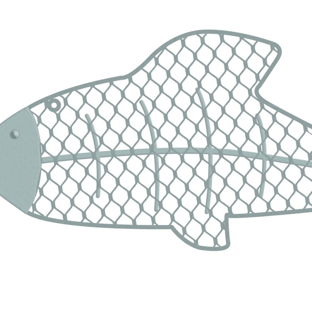 Bild Fisch 50,17 x 2,54 x 22,23 cm Blau Metall