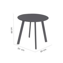 Side table Marzia 50 x 50 x 44 cm Steel Graphite