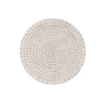 Décoration murale DKD Home Decor Finition vieillie Naturel 120 x 3 x 120 cm Blanc Indien