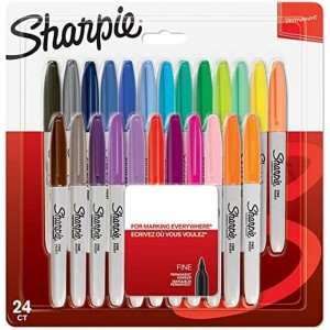 Ensemble de Marqueurs Sharpie 24 Pièces Permanent Multicouleur 0,9 mm