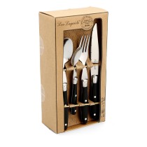 Besteck-Set Lou Laguiole Comptoir Schwarz Metall 24 Stücke