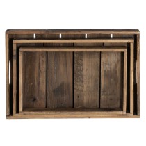 Plateau apéritif 48 x 32 x 6 cm Naturel Bois d'épicéa 3 Pièces