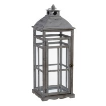 Lantern 28 x 28 x 75 cm Candleholder Grey Fir wood (2 Units)