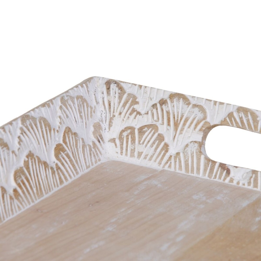 Plateau apéritif 45,5 x 30,5 x 5,5 cm Blanc Bois de manguier (2 Unités)