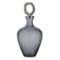 Vase Verre Gris Métal Argent 20 x 20 x 30 cm