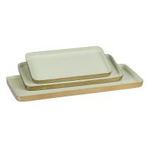 Tablett für Snacks 47 x 20,5 x 2 cm Gold grün Eisen 3 Stücke