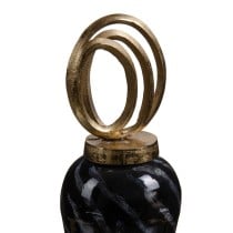 Vase Verre Noir Doré Métal 15 x 15 x 46 cm