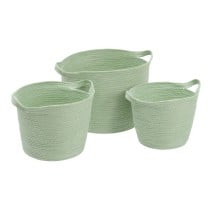 Lot de paniers Corde Vert clair 26 x 26 x 33 cm (3 Pièces)