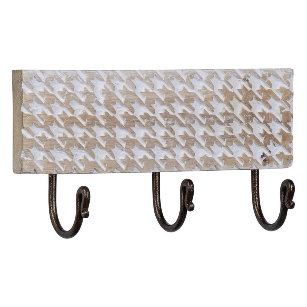 Wall mounted coat hanger 30 x 7 x 16 cm Metal Wood