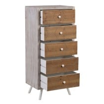 Schubladenschrank COUNTRY 50 x 35 x 112 cm natürlich Weiß Tannenholz Holz MDF