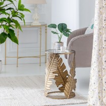 Side table Sheets 35 x 35 x 50 cm Crystal Golden Metal