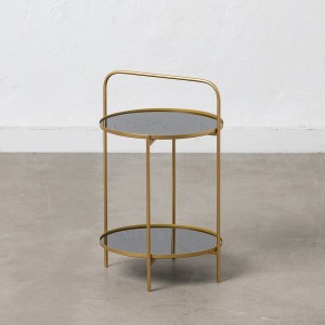 Beistelltisch 31 x 31 x 48 cm Kristall Gold Metall