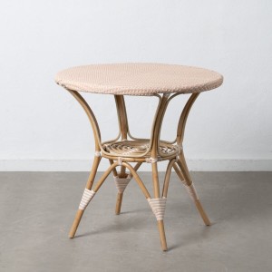 Beistelltisch 81 x 81 x 76,5 cm natürlich Beige Rattan