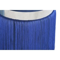 Footrest DKD Home Decor Silver Metal Sky blue Navy Blue Fringe 35 x 35 x 41 cm (2 Units)