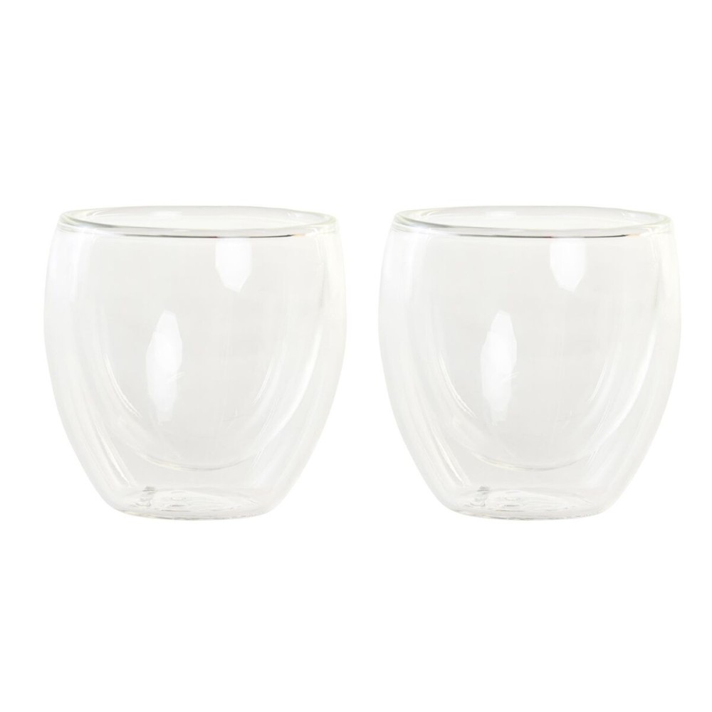 Set de Verres DKD Home Decor Transparent Verre Verre Borosilicaté 100 ml 2 Pièces