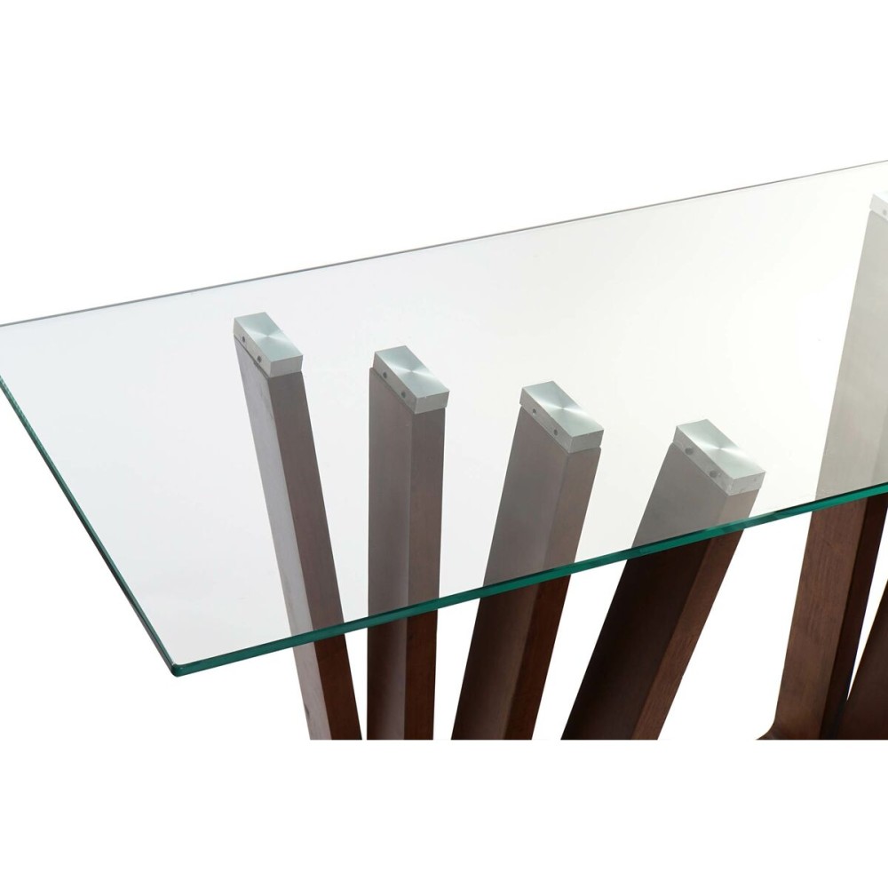 Console DKD Home Decor Marron Transparent Verre Noyer 145 x 45 x 75 cm