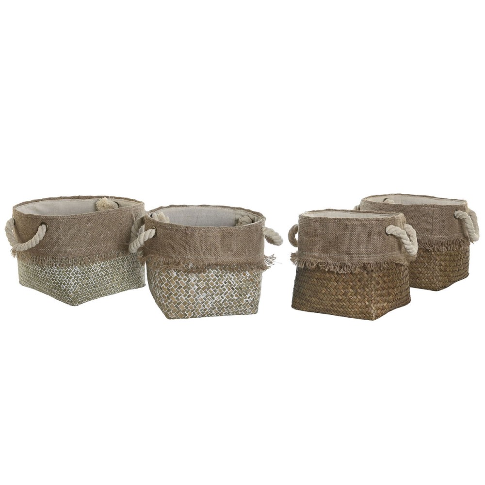 Basket set DKD Home Decor 28 x 28 x 20 cm Mediterranean (2 Units)