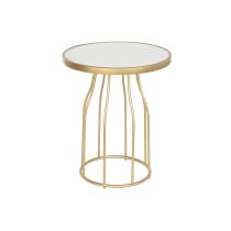 Table d'appoint DKD Home Decor Blanc Doré Métal Ardoise 49 x 49 x 60,5 cm