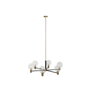 Deckenlampe DKD Home Decor 83 x 83 x 128 cm Kristall Schwarz Gold Metall 9 W