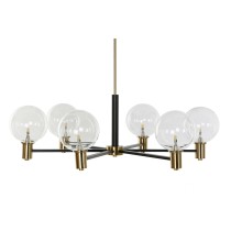 Deckenlampe DKD Home Decor 83 x 83 x 128 cm Kristall Schwarz Gold Metall 9 W