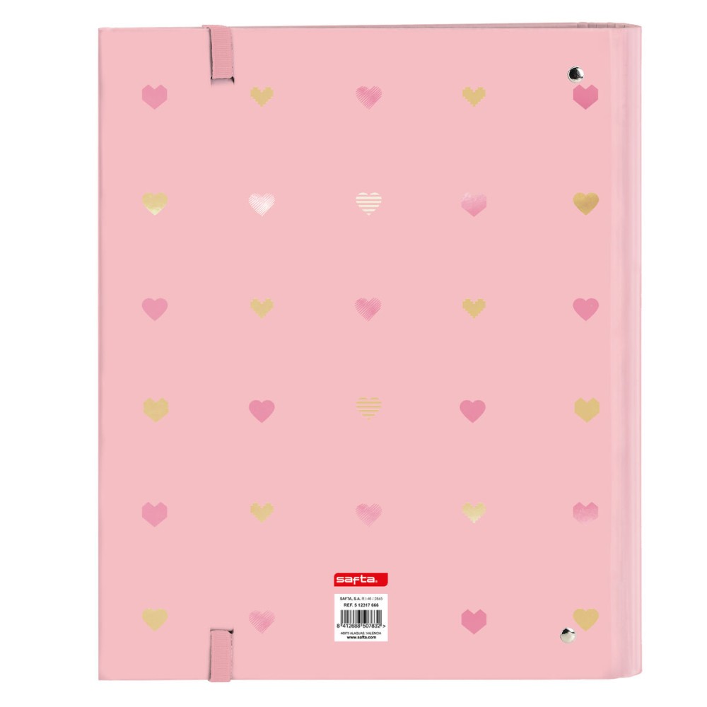 Ring binder Glow Lab Hearts Pink (27 x 32 x 3.5 cm)