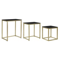 Set of 3 tables DKD Home Decor Black Golden 50 x 35 x 60 cm