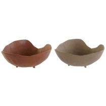 Centre de Table DKD Home Decor Beige Terre cuite Urbaine 27 x 27 x 11 cm (2 Unités)