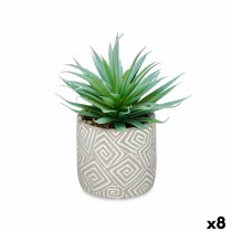 Plante décorative Ibergarden QY-H012 Bois Plastique Ciment Succulent 17 x 21 x 17 cm (8 Unités)