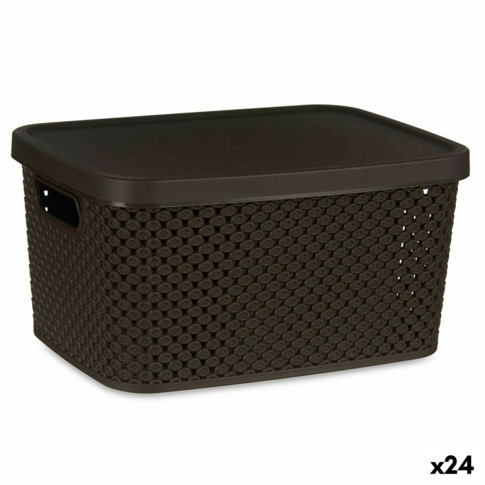 Aufbewahrungsbox mit Deckel Braun Kunststoff 3,5 L 17,5 x 12,5 x 24 cm (24 Stück)