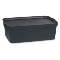 Storage Box with Lid Kipit TP595-1 Anthracite Plastic 14 L 29,5 x 14,3 x 45 cm (12 Units)