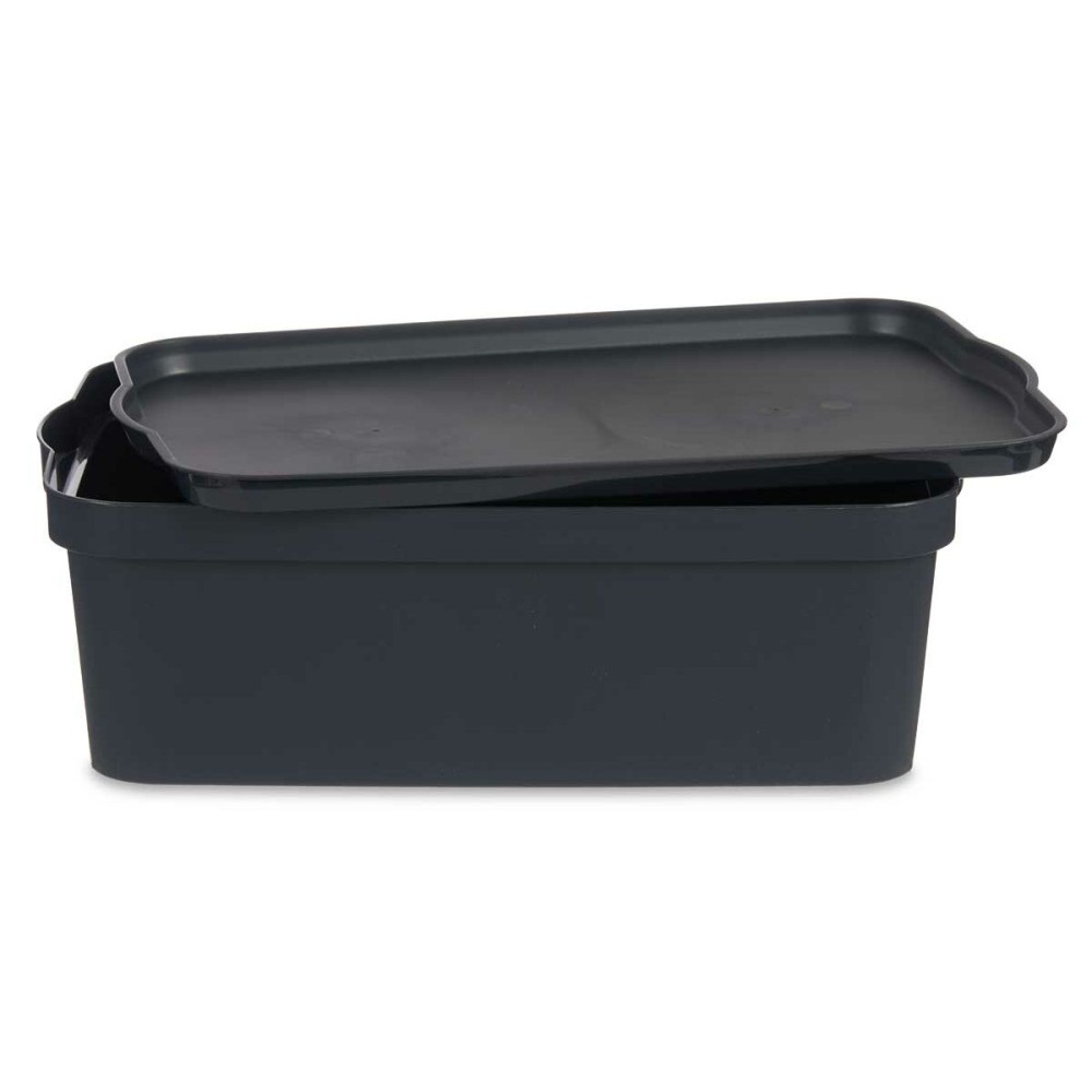 Storage Box with Lid Anthracite Plastic 14 L 29,5 x 14,3 x 45 cm (12 Units)