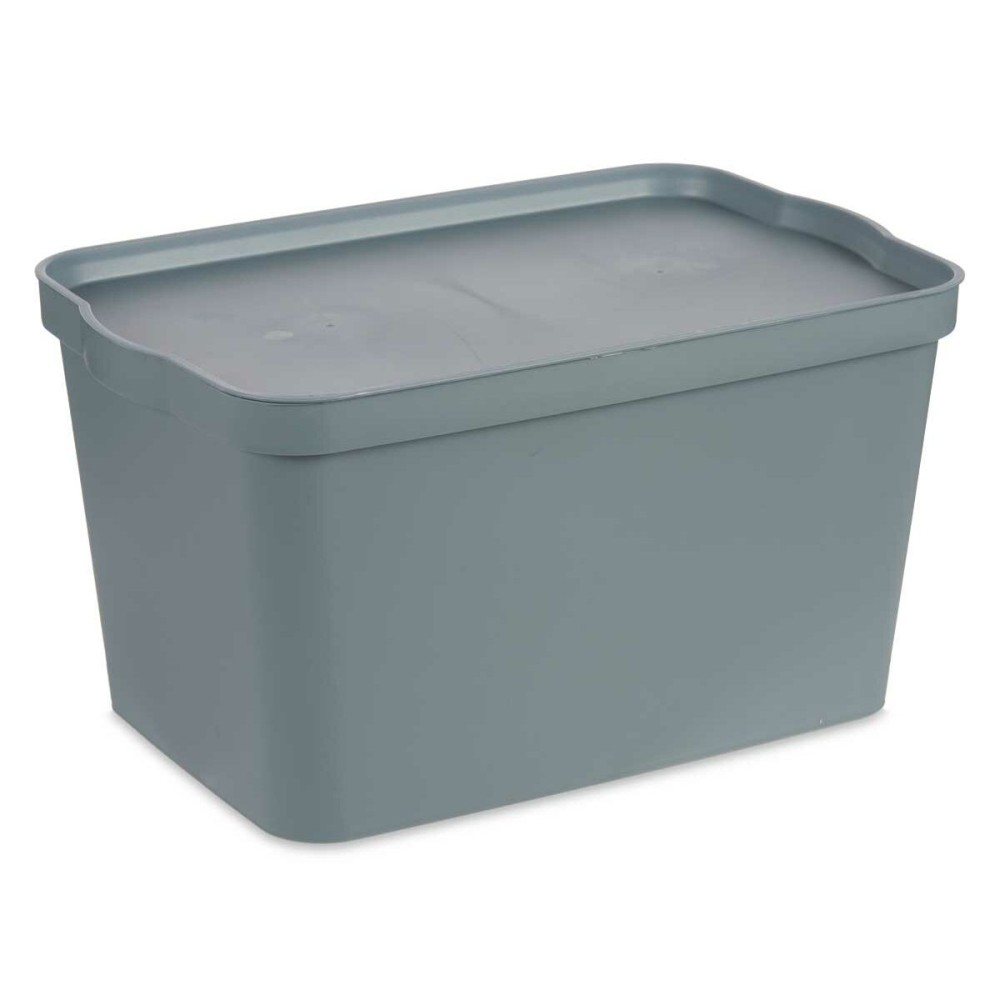 Storage Box with Lid Kipit TP596-2 Grey Plastic 24 L 29,3 x 24,5 x 45 cm (6 Units)