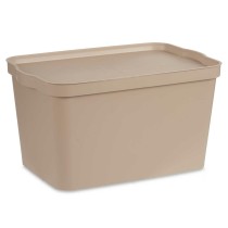 Storage Box with Lid Kipit TP596-3 Beige Plastic 24 L 29,3 x 24,5 x 45 cm (6 Units)