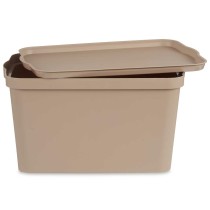 Storage Box with Lid Kipit TP596-3 Beige Plastic 24 L 29,3 x 24,5 x 45 cm (6 Units)