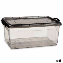 Boîte de rangement avec couvercle Kipit TP547-2 Anthracite Plastique 22 L (6 Unités)