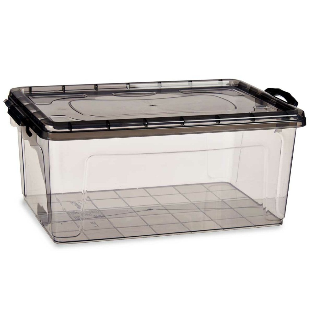 Storage Box with Lid Kipit TP547-2 Anthracite Plastic 22 L (6 Units)