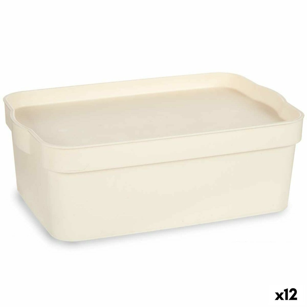 Boîte de rangement avec couvercle Kipit TP593-4 Crème Plastique 6 L 21,5 x 11 x 31,5 cm (12 Unités)