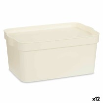 Boîte de rangement avec couvercle Kipit TP594-4 Crème Plastique 7,5 L 21,5 x 14,5 x 32 cm (12 Unités)