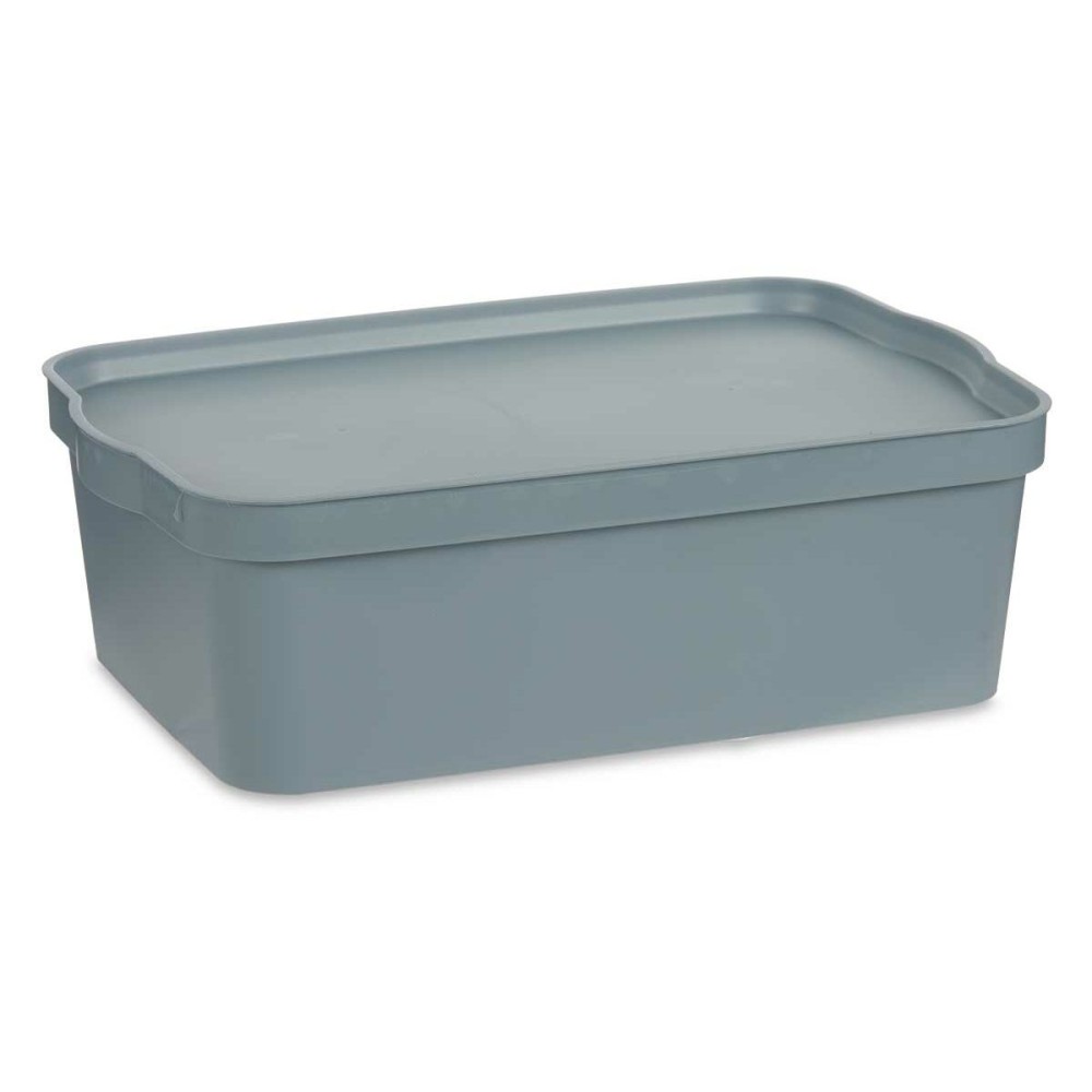 Storage Box with Lid Kipit TP595-2 Grey Plastic 14 L 29,5 x 14,3 x 45 cm (12 Units)