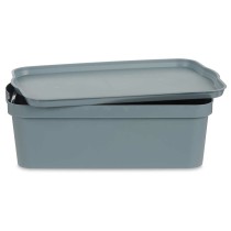 Storage Box with Lid Kipit TP595-2 Grey Plastic 14 L 29,5 x 14,3 x 45 cm (12 Units)