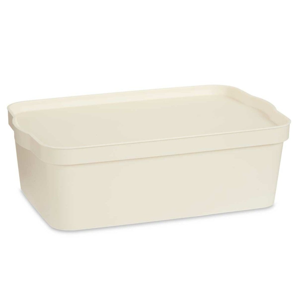 Boîte de rangement avec couvercle Kipit TP595-4 Crème Plastique 14 L 29,5 x 14,3 x 45 cm (12 Unités)