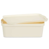 Storage Box with Lid Kipit TP595-4 Cream Plastic 14 L 29,5 x 14,3 x 45 cm (12 Units)