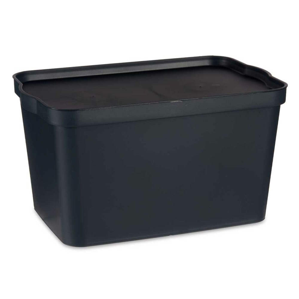 Storage Box with Lid Kipit TP596-1 Anthracite Plastic 24 L 29,3 x 24,5 x 45 cm (6 Units)