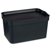 Boîte de rangement avec couvercle Anthracite Plastique 2,3 L 13,5 x 11 x 20 cm (24 Unités)