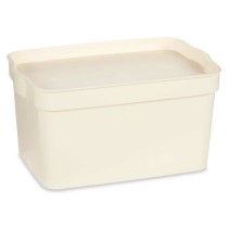 Storage Box with Lid Kipit TP592-4 Cream Plastic 2,3 L 13,5 x 11 x 20 cm (24 Units)