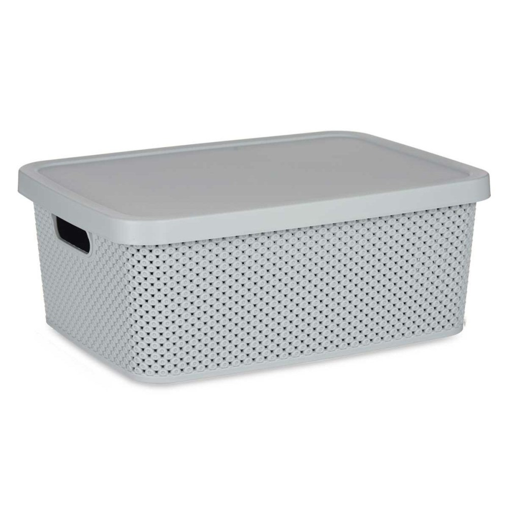 Storage Box with Lid Kipit 041261-3 Grey Plastic 13 L 28 x 15 x 39 cm (12 Units)