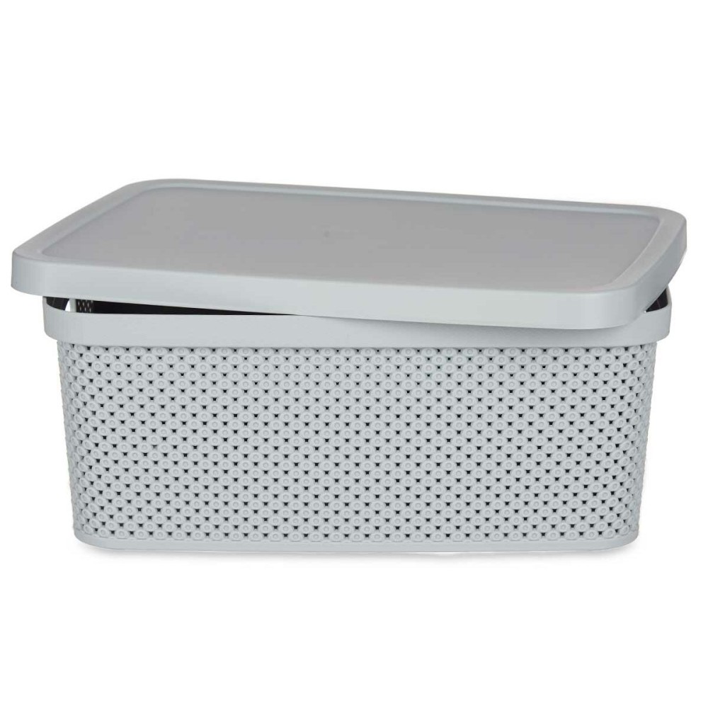 Storage Box with Lid Kipit 041261-3 Grey Plastic 13 L 28 x 15 x 39 cm (12 Units)